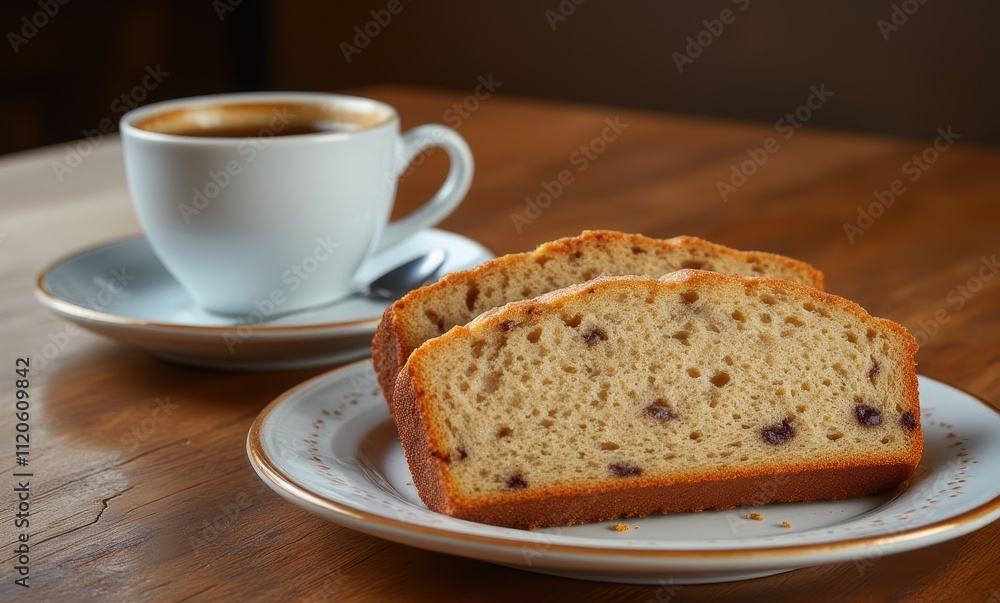 Delicious coffee and cake on a table Delicious coffee and cake on a table