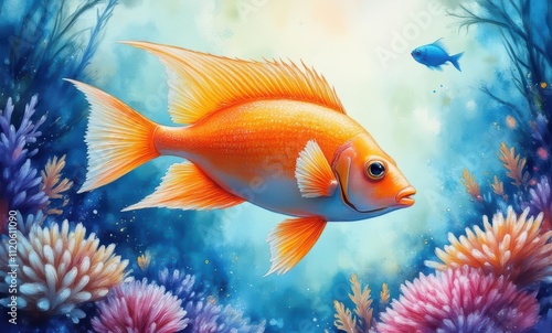 Colorful fish swimming in a coral reef