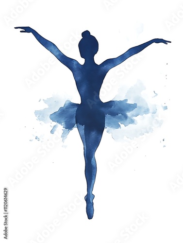 A Ballerina, Watercolor Illustration Art photo