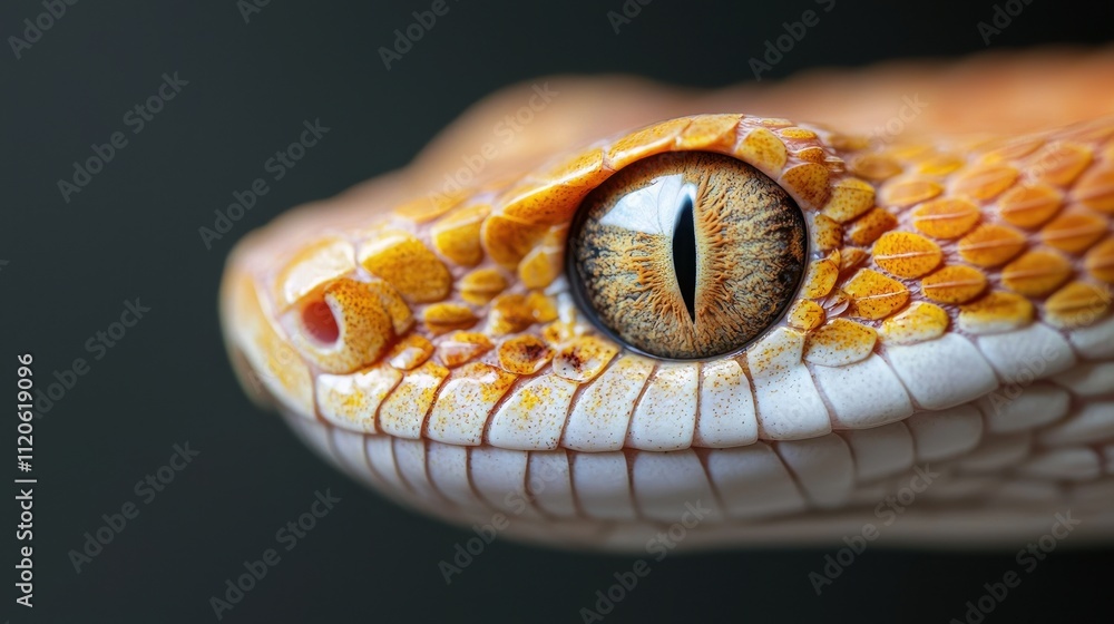 Fototapeta premium Close-up of a Stunning Snake with Vibrant Orange and Yellow Scales