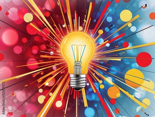 A conceptual image showcasing a light bulb as a metaphor for an innovative breakthrough and smart idea, symbolizing genius marketing strategy planning and creative thinking in business   photo