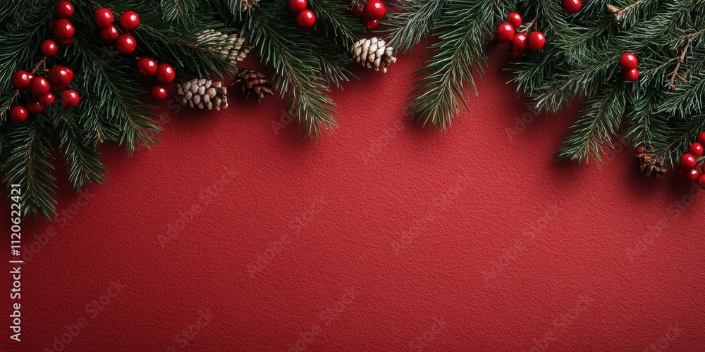 A vibrant close-up of a Christmas tree adorned with red berries and pine cones, showcasing the beauty of seasonal decorations and festive spirit. A vibrant close-up of a Christmas tree adorned with red berries and pine cones, showcasing the beauty of seasonal decorations and festive spirit.