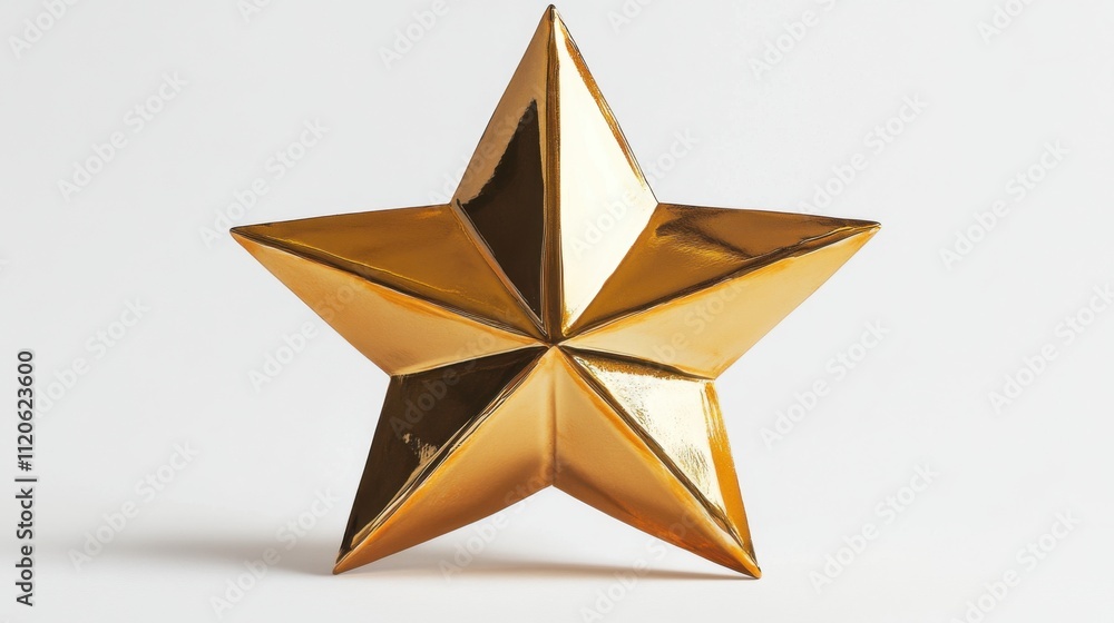 Shiny golden star on white background Shiny golden star on white background
