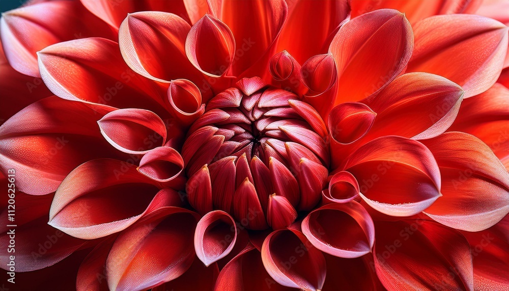 Close up of red dahlia flower. Generated image Close up of red dahlia flower. Generated image