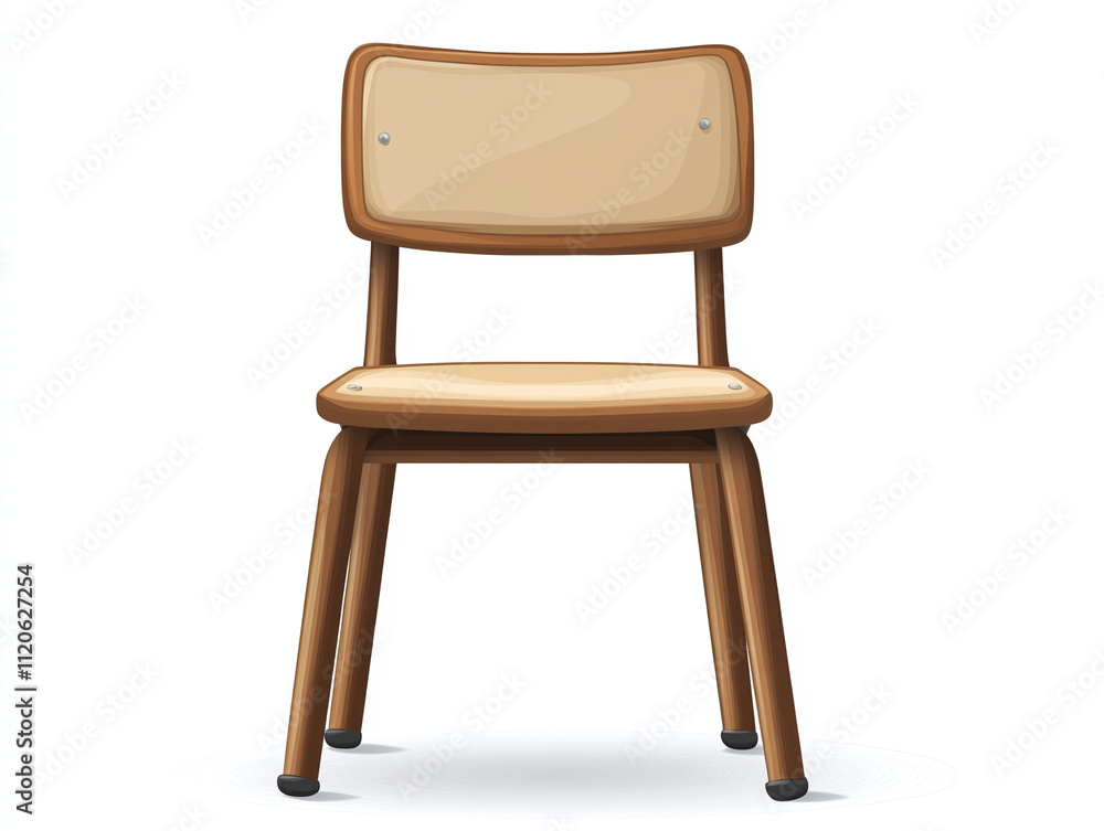 Elegant classroom chair with a fabric seat isolated on white background Elegant classroom chair with a fabric seat isolated on white background