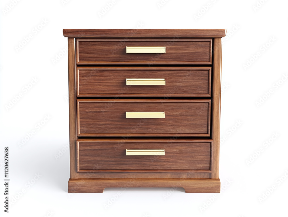 Elegant file cabinet with multiple drawers isolated on white background Elegant file cabinet with multiple drawers isolated on white background
