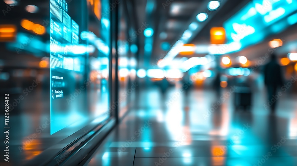 Futuristic Busy Urban Station with Blurred Reflections and Neon Lighting Effects : Generative AI Futuristic Busy Urban Station with Blurred Reflections and Neon Lighting Effects : Generative AI