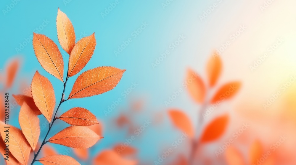 Autumnal Serenity Orange Leaves and Gentle Light Autumnal Serenity Orange Leaves and Gentle Light