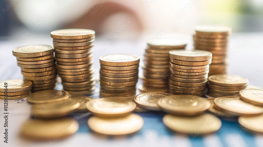 Stacks of Gold Coins Representing Wealth and Financial Growth Over Time : Generative AI Stacks of Gold Coins Representing Wealth and Financial Growth Over Time : Generative AI