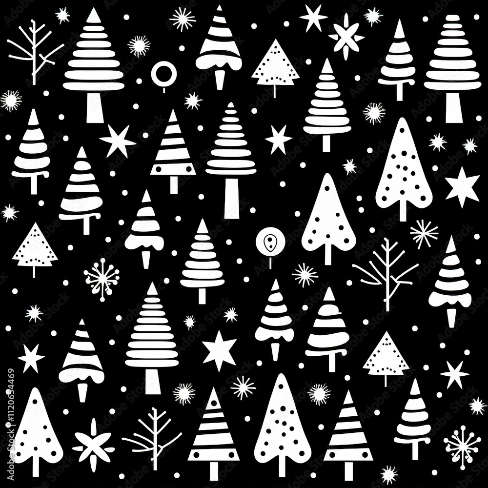 black Christmas pattern thick black and white black Christmas pattern thick black and white
