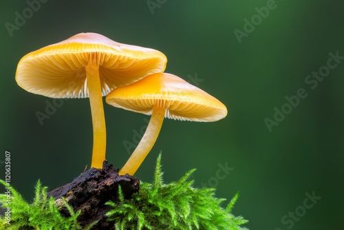 A detailed shot of mushrooms growing on a fallen tree, representing decomposition and regeneration in the life cycle photo