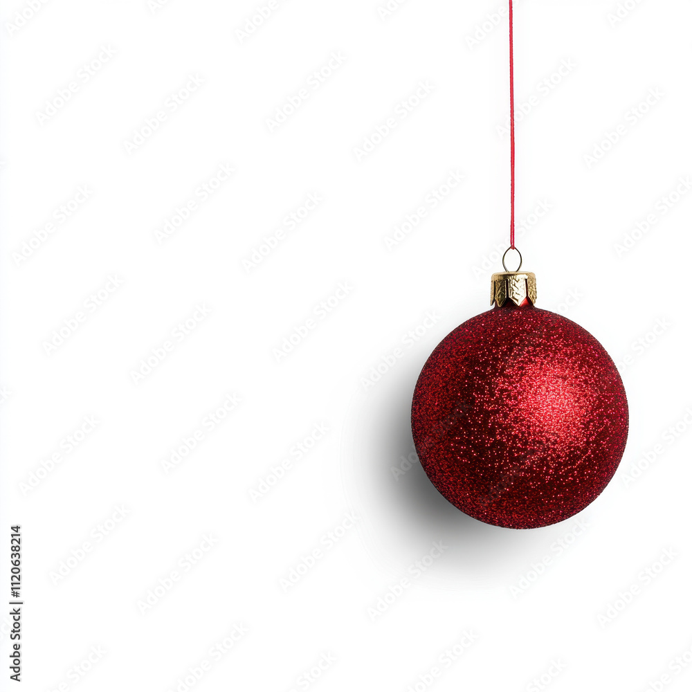 Classy Red Christmas Ornament on White Background Classy Red Christmas Ornament on White Background