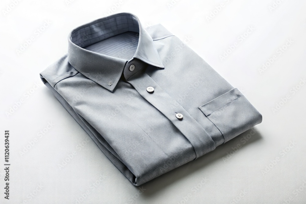 Elegant Folded Shirt on White Background - Fashion Photography, Minimalist Style, Casual Wear, Modern Aesthetic, Textiles, Apparel, Clothing Display, Unisex Fashion, Stylish Design, High-Quality Image Elegant Folded Shirt on White Background - Fashion Photography, Minimalist Style, Casual Wear, Modern Aesthetic, Textiles, Apparel, Clothing Display, Unisex Fashion, Stylish Design, High-Quality Image