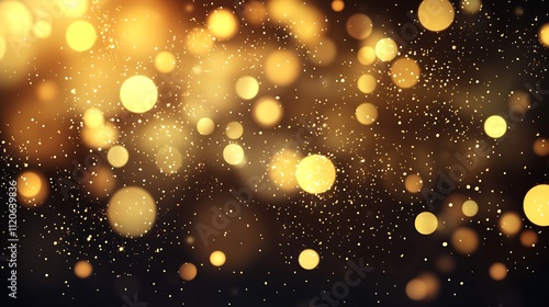 Glistening Golden Bokeh Lights as Festive Abstract Background for Celebrations : Generative AI