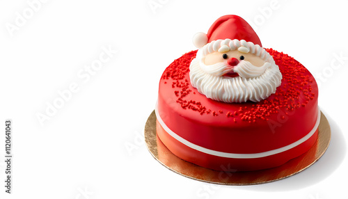 Festive Santa Claus Christmas Cake  Red Velvet Dessert  Holiday Treat  Winter Wonderland S photo