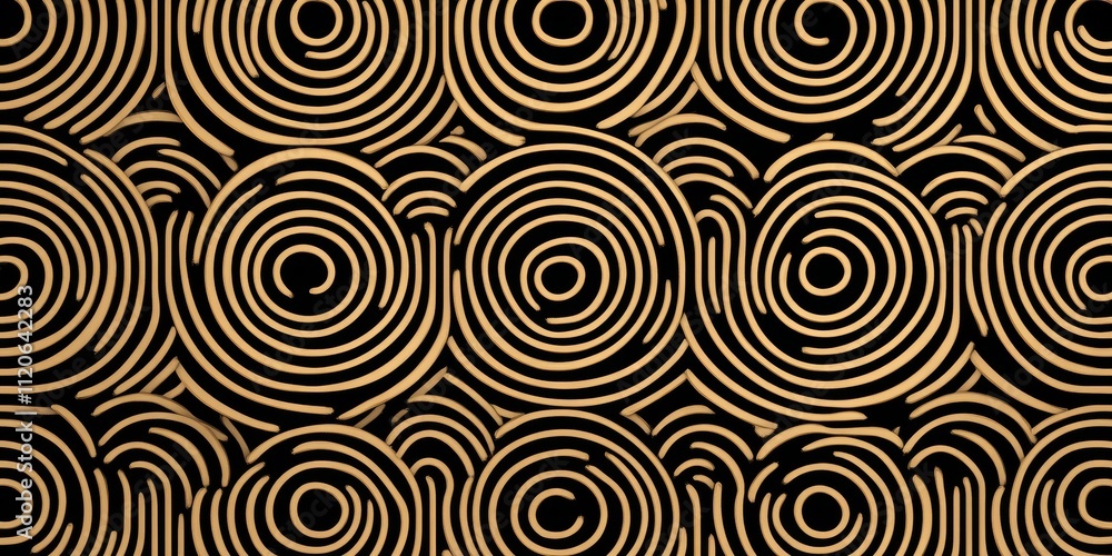 Seamless Gold Wavy Lines Pattern Art Deco Background Luxury Vintage Geometric Motif circles Stripes Texture Modern Elegant Dark Black Decor Seamless Gold Wavy Lines Pattern Art Deco Background Luxury Vintage Geometric Motif circles Stripes Texture Modern Elegant Dark Black Decor