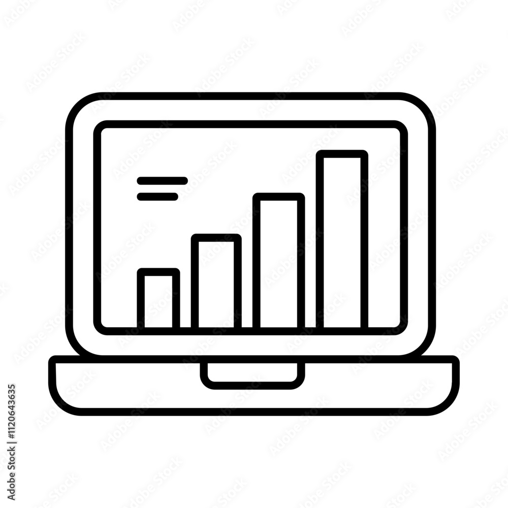Laptop with Bar Chart Laptop with Bar Chart