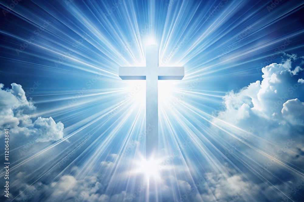 A luminous white cross bathed in divine light, representing faith, hope, and spirituality against a pristine white backdrop, ideal for conceptual photography and religious themes. A luminous white cross bathed in divine light, representing faith, hope, and spirituality against a pristine white backdrop, ideal for conceptual photography and religious themes.