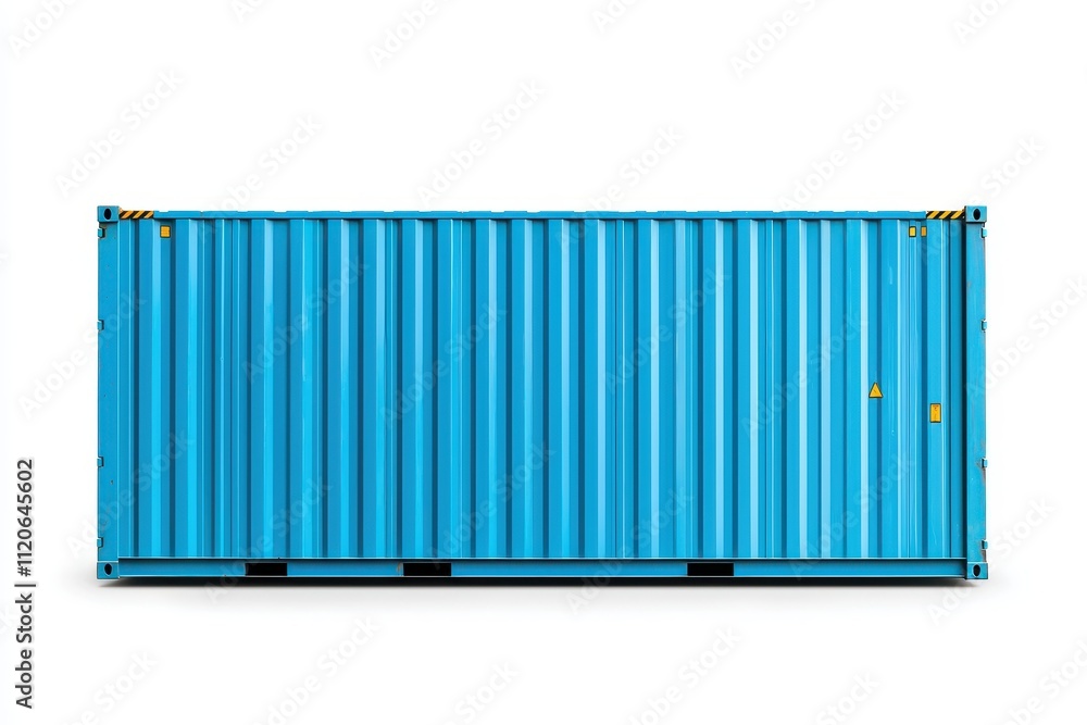 Vibrant Blue Shipping Container Against a Clean White Background for Industrial Imagery Vibrant Blue Shipping Container Against a Clean White Background for Industrial Imagery