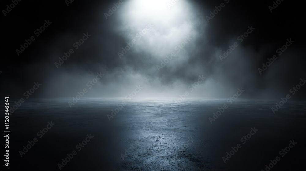 Isolated Spotlight Creating a Moody Ambiance with Foggy Surroundings : Generative AI Isolated Spotlight Creating a Moody Ambiance with Foggy Surroundings : Generative AI