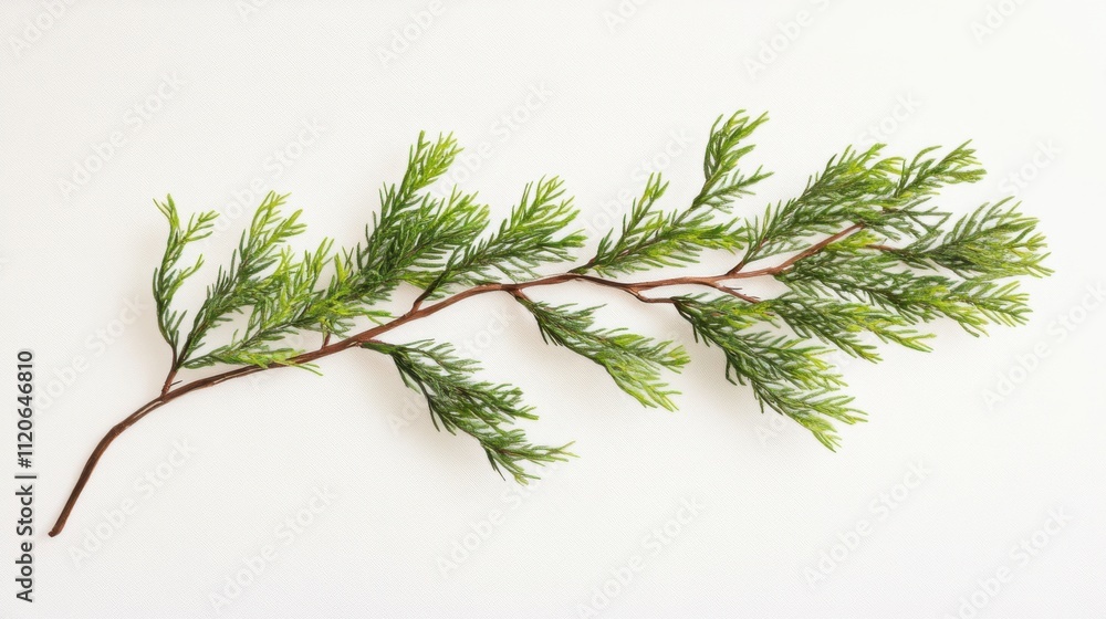 Fototapeta premium Vibrant pine branch on white background