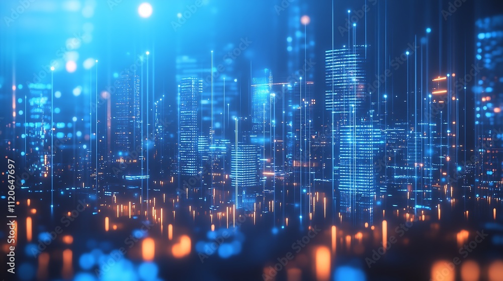 Innovative Cyberpunk Skyline with Neon Luminescence at Twilight : Generative AI Innovative Cyberpunk Skyline with Neon Luminescence at Twilight : Generative AI