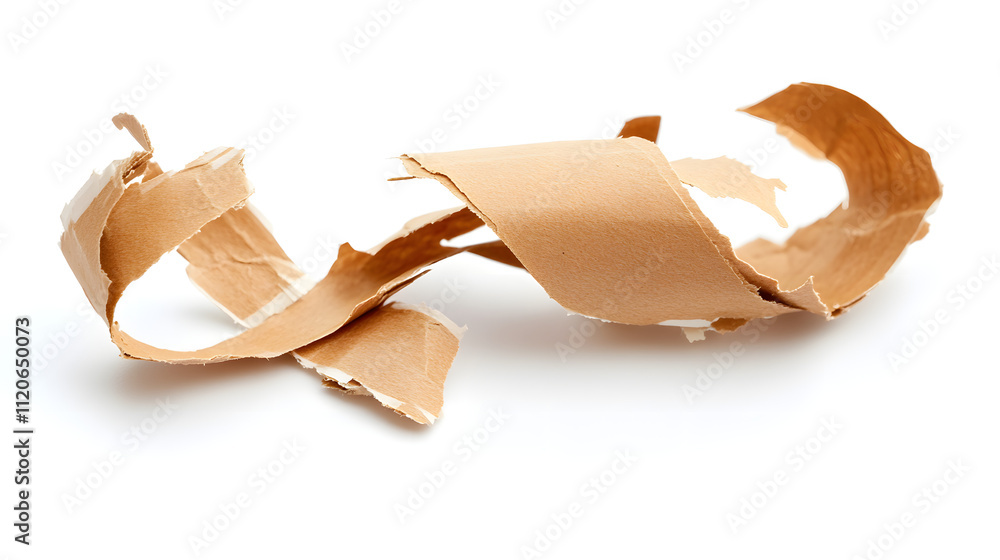 Torn Brown Paper Strip on Plain Background Torn Brown Paper Strip on Plain Background