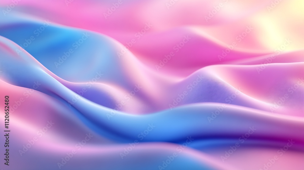 Obraz premium Dreamy Pink and Blue Gradient of Fluid Scenes Creating a Serene Abstract Background : Generative AI