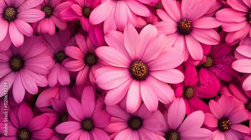 Vibrant Pink and Magenta Flowers Creating a Lush Floral Tapestry : Generative AI