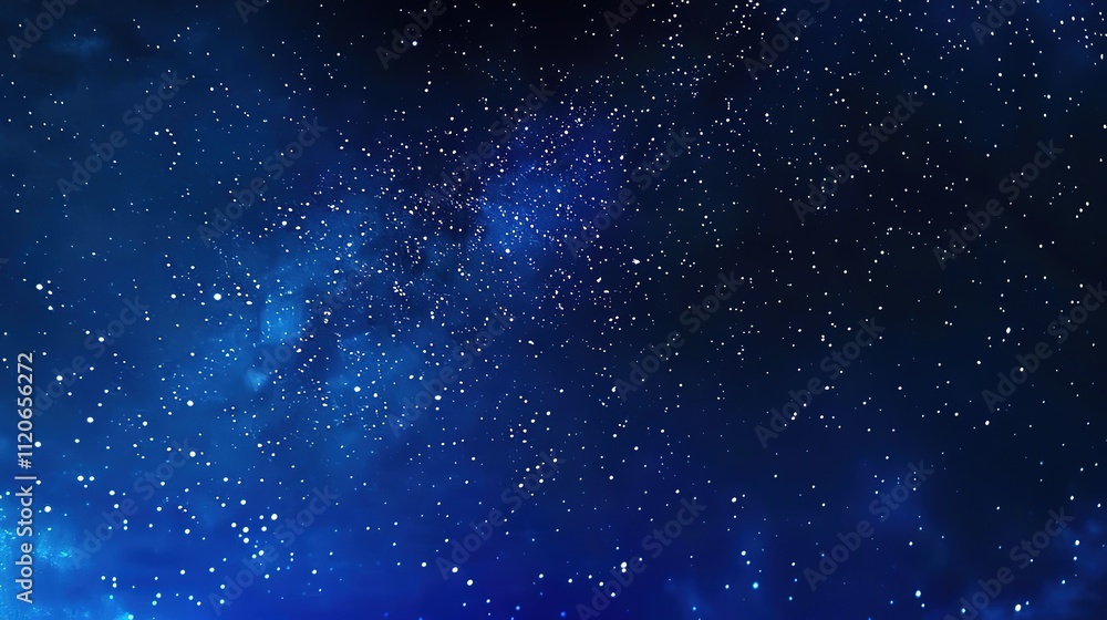 Fototapeta premium Blue night starry sky space background
