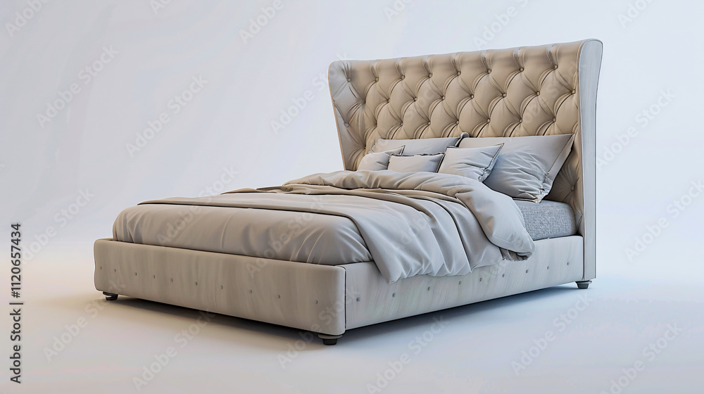 Fototapeta premium Mademoiselle Factory Bolzan Bed: 3D model for high-quality visualization.