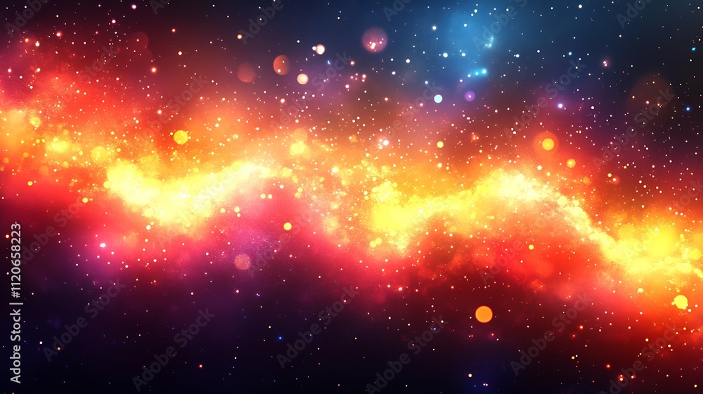 Fototapeta premium Brilliant Cosmic Explosion with Fiery Nebulaic Patterns in Deep Space : Generative AI