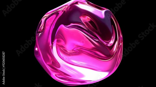 Vivid Abstract Liquid Sphere with Smooth Motion and Neon Colors