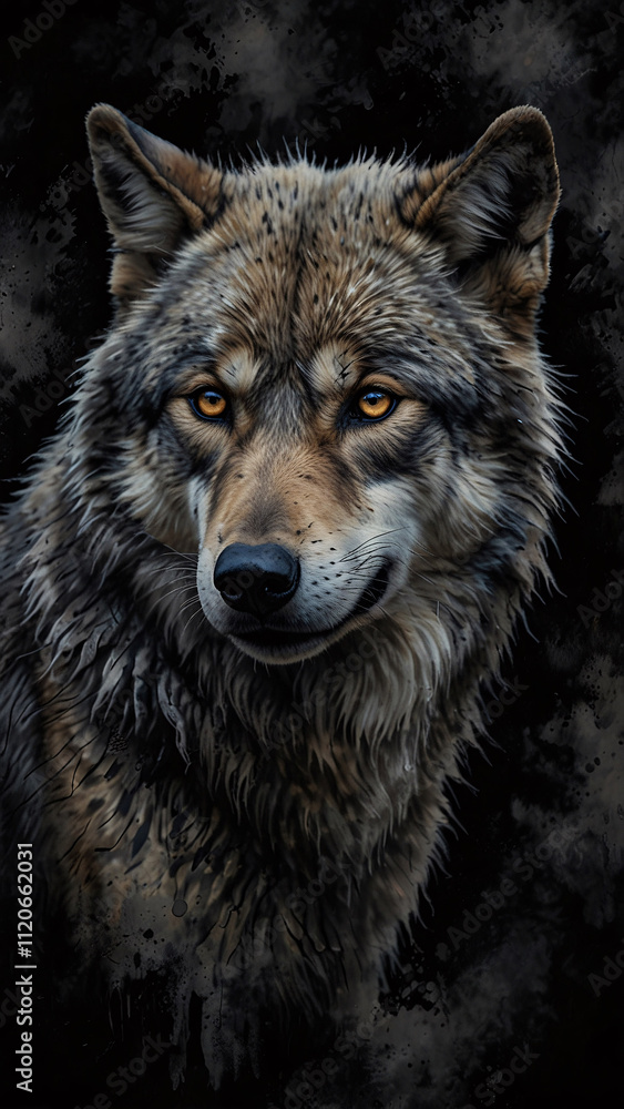 Powerful Wild Wolf in the Wilderness Abstract Dark Photography with Artistic Flair and Striking Visual Composition Powerful Wild Wolf in the Wilderness Abstract Dark Photography with Artistic Flair and Striking Visual Composition