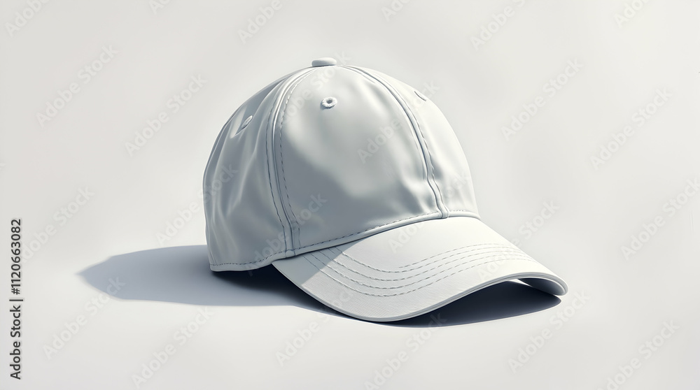 Blank baseball cap with no logos or design, displayed on a plain white background, showcasing its front panel for customization. Generated by AI. Blank baseball cap with no logos or design, displayed on a plain white background, showcasing its front panel for customization. Generated by AI.