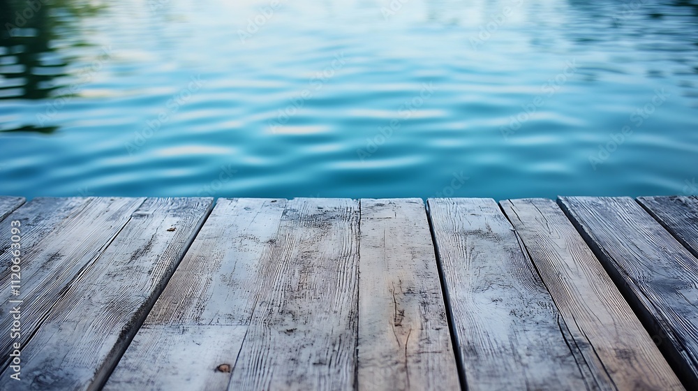 Tranquil lakeside boardwalk with calm water and wooden planks in natural setting : Generative AI Tranquil lakeside boardwalk with calm water and wooden planks in natural setting : Generative AI