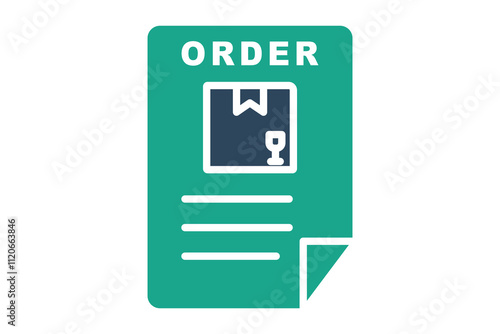 Order icon. solid icon style. document with product. icon related to procurement. procurement management elements vector illustration