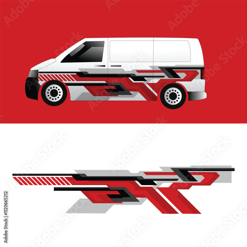 vector design decal livery strip line wrapping body cargo van delivery