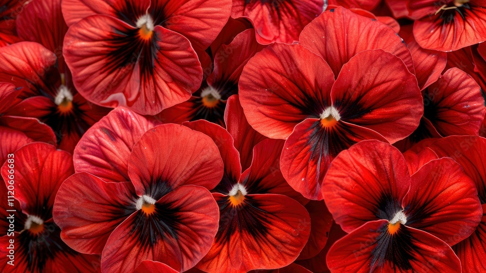 Vibrant Red Pansy Flower Background Texture Vibrant Red Pansy Flower Background Texture