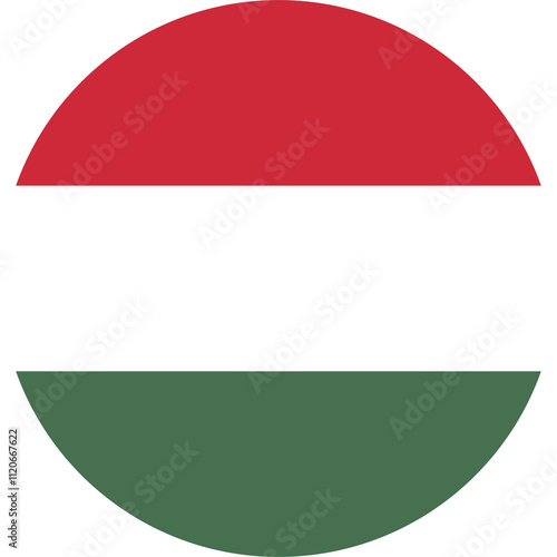 Free Download Hungary country flag icon, round in Hungarian national flag colors - GFXLoad