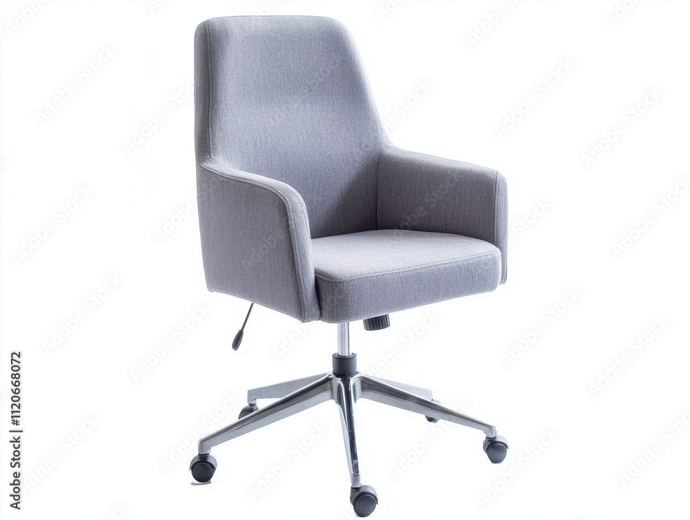 Modern Grey Fabric Office Chair in Minimalist Style
