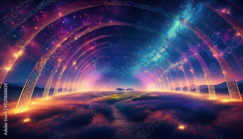 Gaze at the stars in the dark sky.  