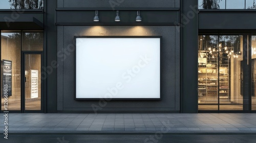 Mockup outdoor wall store shop sign
