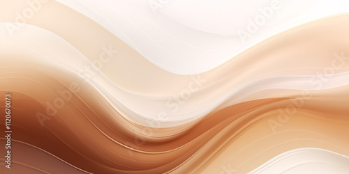 Coffee background, soft 3D waves in brown tones