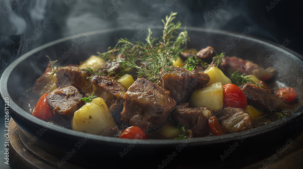 Studio Shot of Pot Roast - Hearty and Tender Slow-Cooked Meat Dish