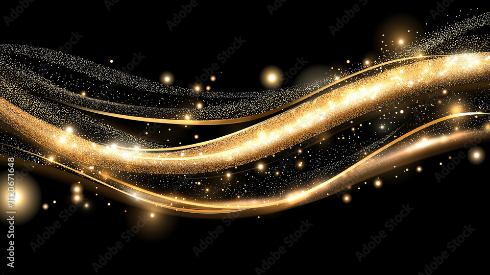 Obraz premium Vector gold glitter particles background effect 