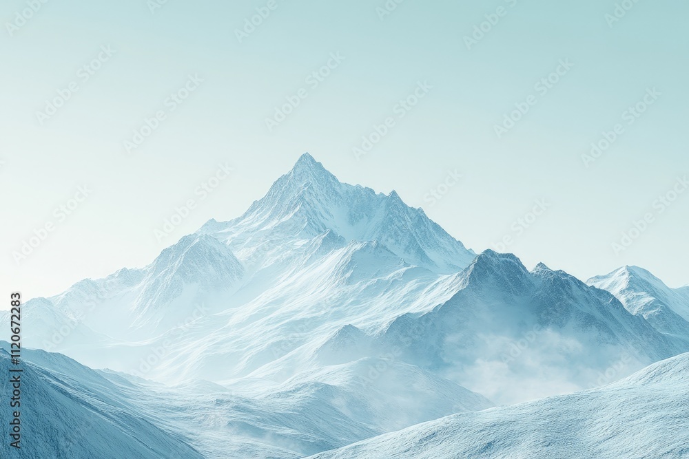 High-definition snowy mountain background under a clear sky High-definition snowy mountain background under a clear sky