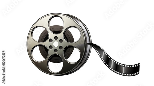 A vintage film reel vector illustration ideal for movie promotions, retro themes, and cinematic designs. Perfect for capturing the essence of classic cinema aesthetics.