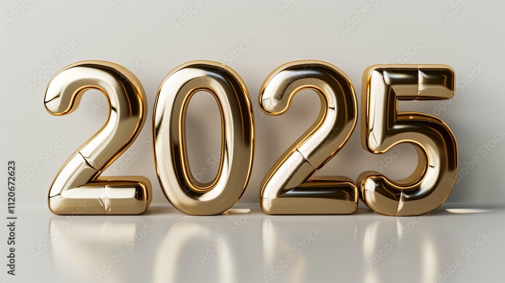 year 2025 golden symbol, 3d-illustration image background year 2025 golden symbol, 3d-illustration image background