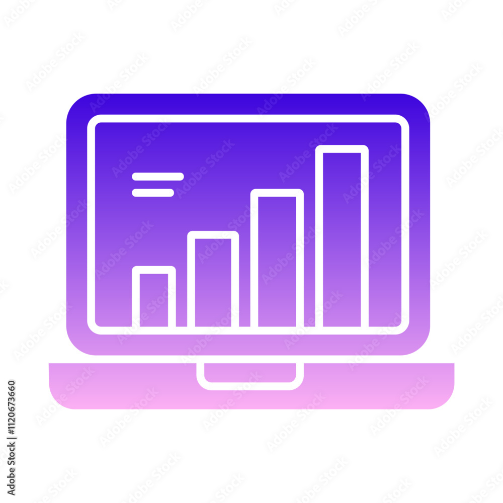 Laptop with Bar Chart Laptop with Bar Chart